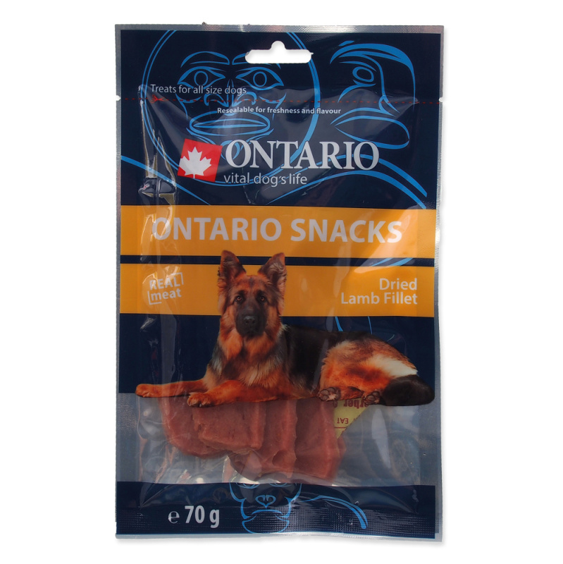 Pochoutka ONTARIO sušené jehněčí plátky 70 g