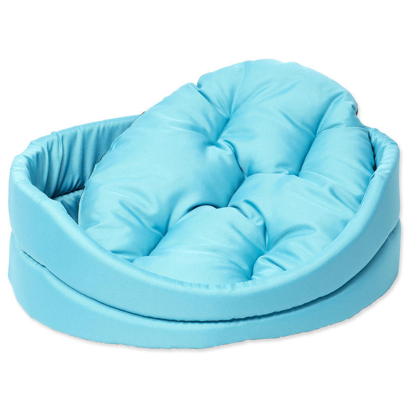 Pelech DOG FANTASY ovál s polštářem tyrkysový 48cm