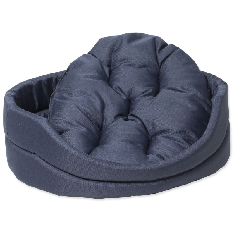 Pelech DOG FANTASY ovál s polštářem tmavě modrý 54cm
