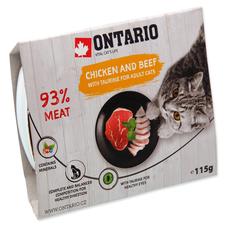 Vanička ONTARIO kuřecí s hovězím a taurinem 115 g