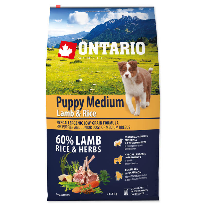 ONTARIO Puppy Medium Lamb & Rice 2,25kg