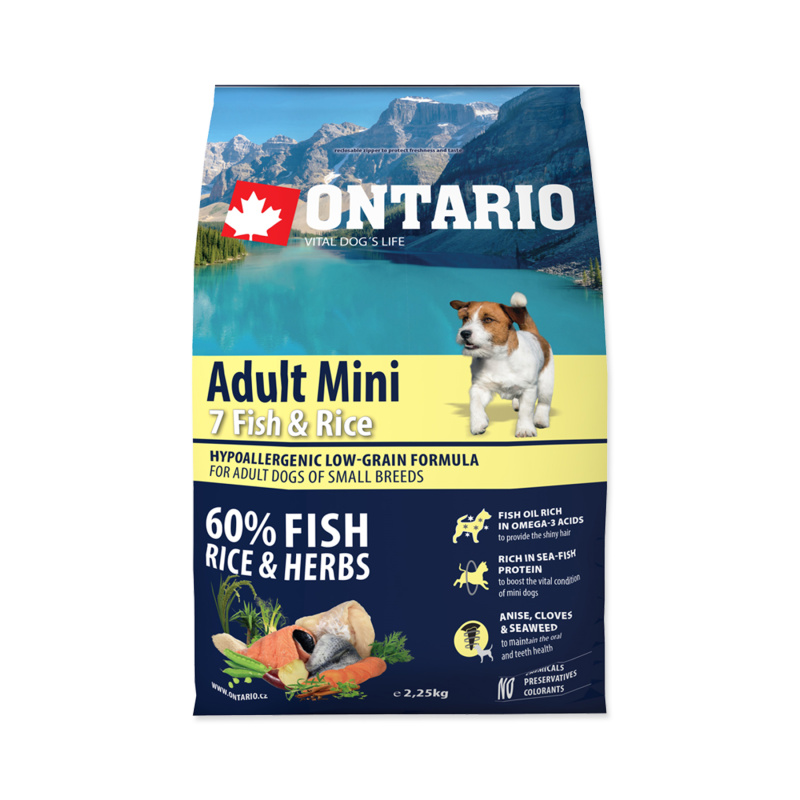 ONTARIO Adult Mini Fish & Rice 2,25 kg