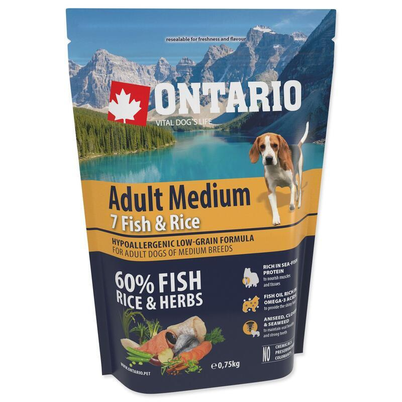 ONTARIO Adult Medium Fish & Rice 0,75 kg