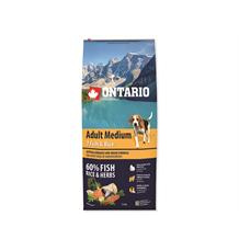 ONTARIO Adult Medium Fish & Rice 12 kg + 2,25kg ZDARMA