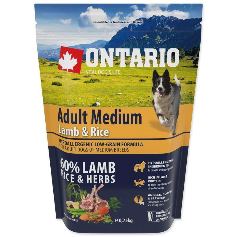 ONTARIO Adult Medium Lamb & Rice 0,75 kg