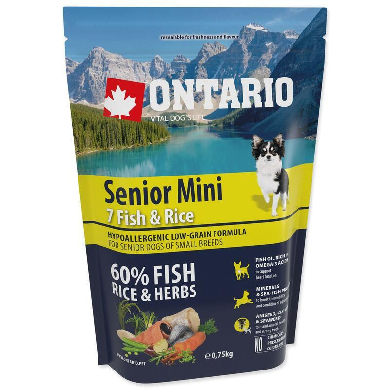 ONTARIO Senior Mini Fish & Rice 0,75 kg