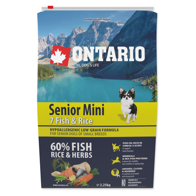 ONTARIO Senior Mini Fish & Rice 6.5 kg