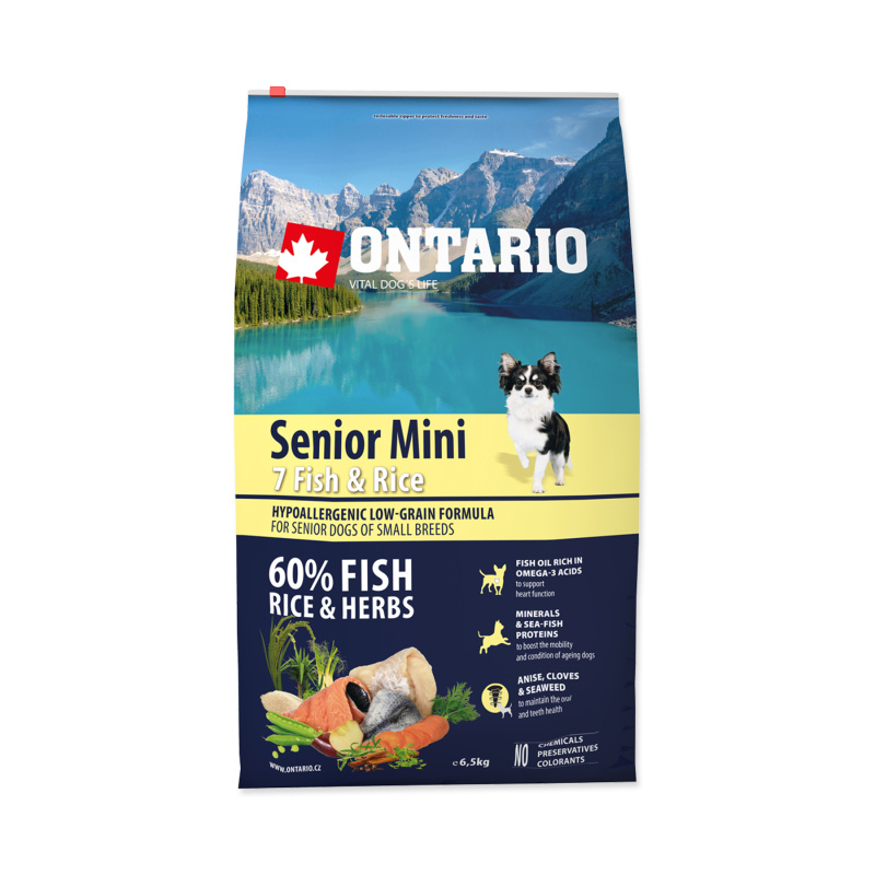 ONTARIO Senior Mini Fish & Rice 6.5 kg