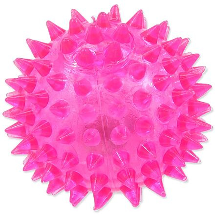 Hračka DOG FANTASY míček s LED Růžový 6 cm