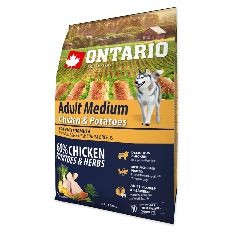 ONTARIO Adult Medium Chicken & Potatoes & Herbs  2,25kg
