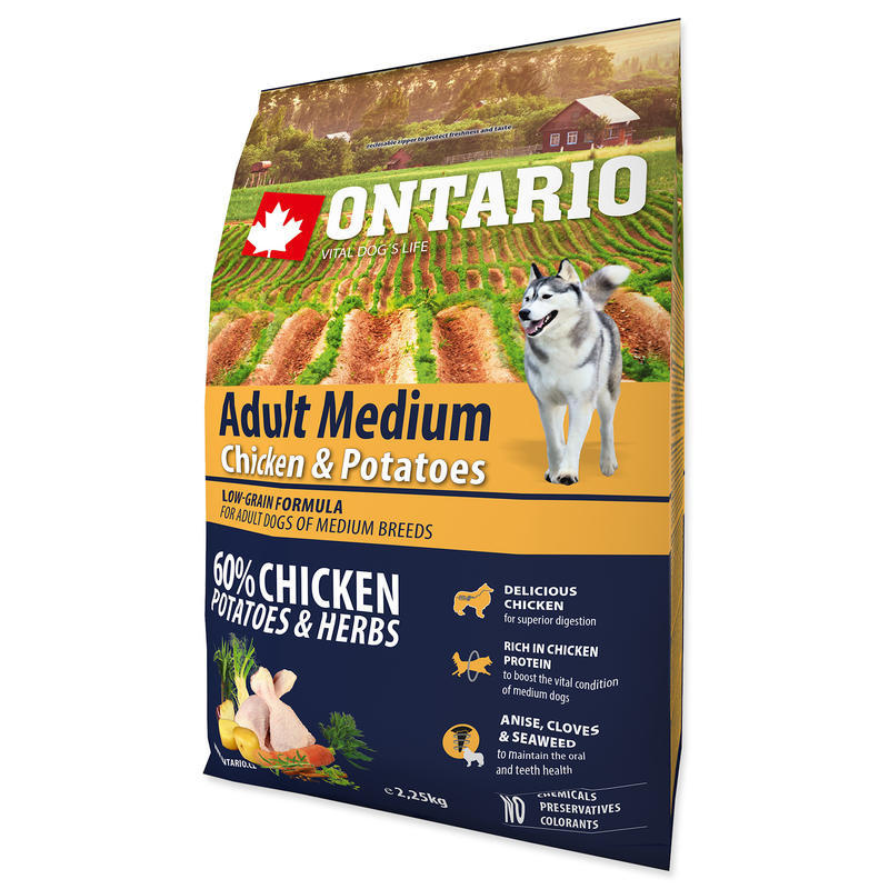 ONTARIO Adult Medium Chicken & Potatoes & Herbs  2,25kg