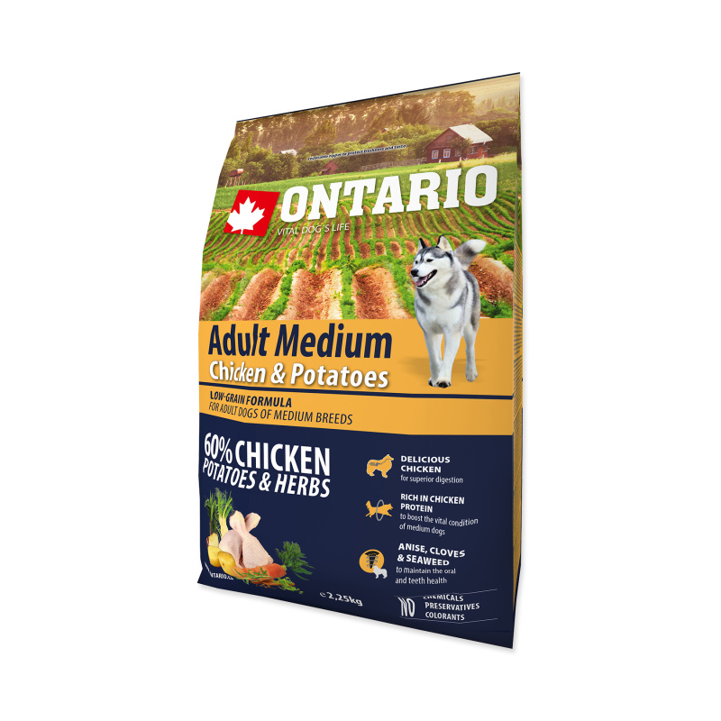 ONTARIO Adult Medium Chicken & Potatoes & Herbs  2,25kg