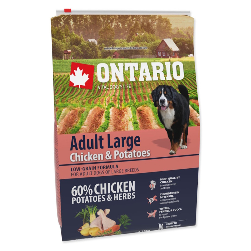 ONTARIO Adult Large Chicken & Potatoes & Herbs  2,25 kg