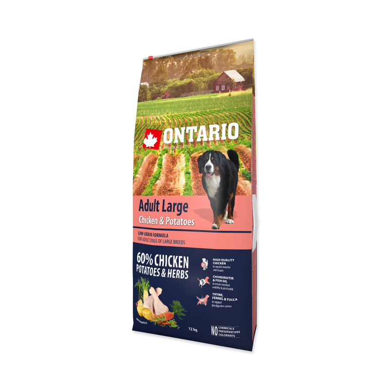 ONTARIO Adult Large Chicken & Potatoes & Herbs  12 kg + 2,25kg ZDARMA