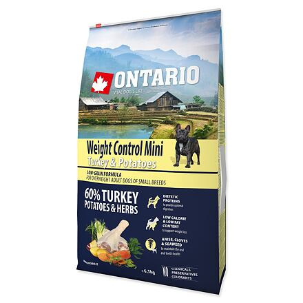 ONTARIO Dog Mini Weight Control Turkey & Potatoes 6.5 kg
