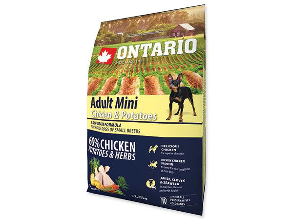 ONTARIO Adult Mini Chicken & Potatoes & Herbs  6,5 kg+4ks 200g konzervy ZDARMA