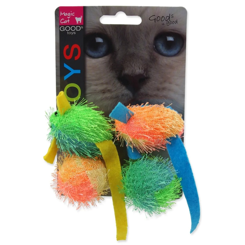 Hračka MC myš a koule s catnip 5 cm - 4ks
