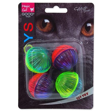 Hračka MAGIC CAT míček lesklý plastový chrastící 4 ks - 3,75cm