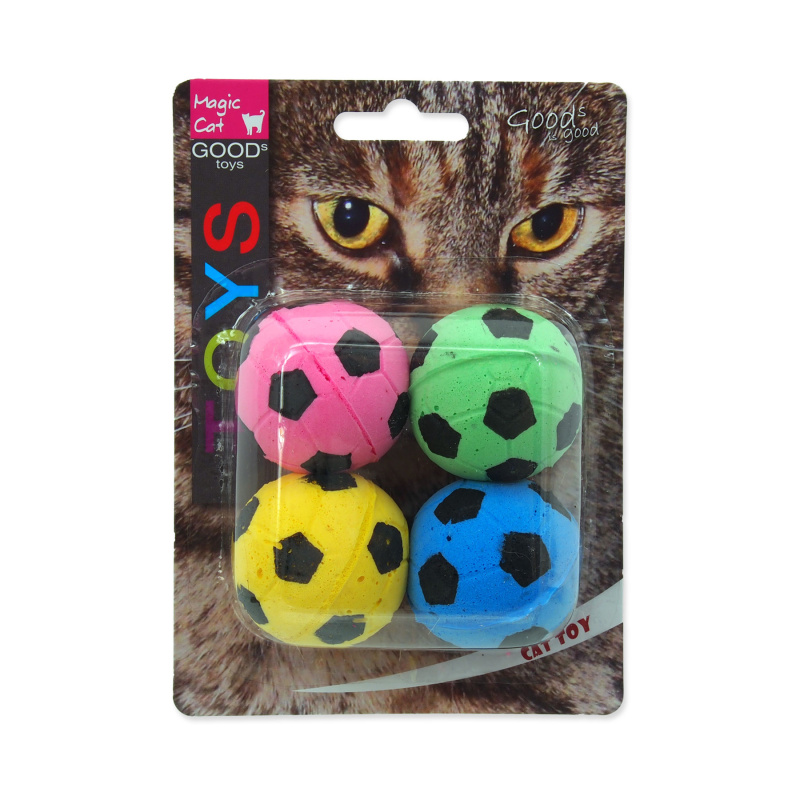Hračka MAGIC CAT míček pěnový fotbalový 4 ks - 3,75 cm