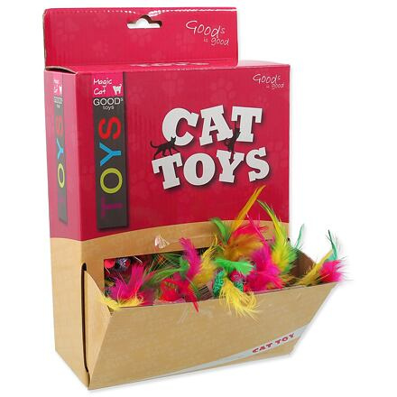 Hračky MAGIC CAT myška bavlněná s pírky 6 cm 80 ks