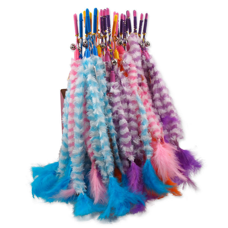 Hračka MAGIC CAT šidítko bavlna s pírky 36 cm + 45 cm 60ks