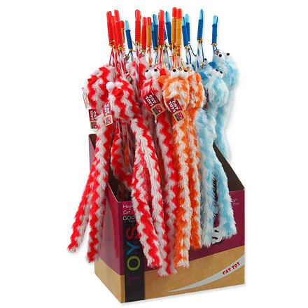 Hračka MAGIC CAT šidítko myška bavlněná s catnipem 34 cm + 45 cm 24 ks