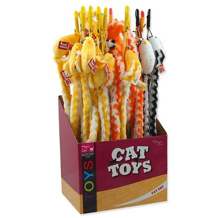Hračka MAGIC CAT šidítko myška bavlněná s catnipem 34 cm + 45 cm 24 ks