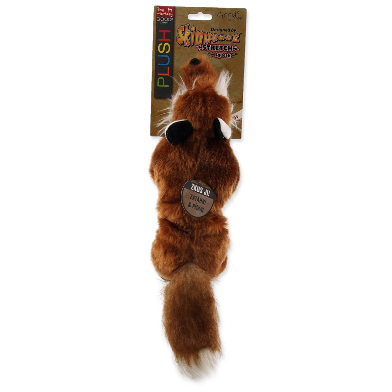 Hračka DOG FANTASY Skinneeez Plush pískací liška 45 cm 1 ks