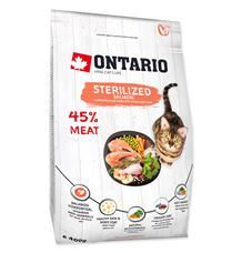 ONTARIO Cat Sterilised Salmon 2 kg + 4ks kapsiček ZDARMA