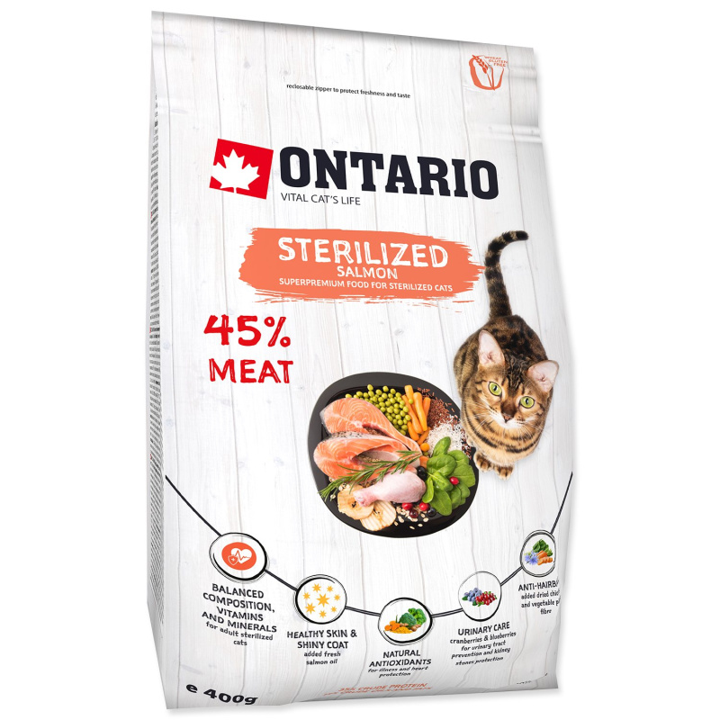 ONTARIO Cat Sterilised Salmon 0,4 kg