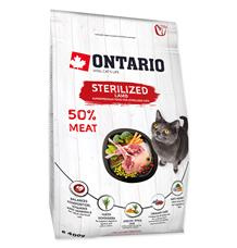 ONTARIO Cat Sterilised Lamb 2 kg + 4ks kapsiček ZDARMA
