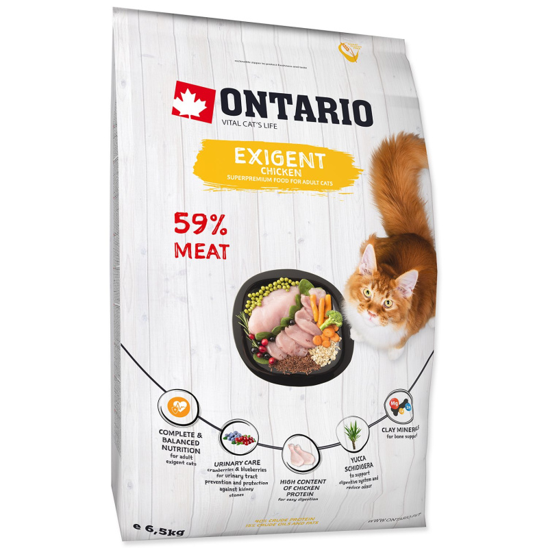 ONTARIO Cat Exigent 6,5 kg + 6ks kapsiček ZDARMA