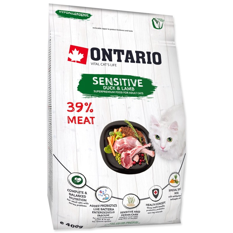 ONTARIO Cat Sensitive / Derma 0,4 kg