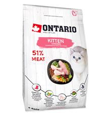 ONTARIO Kitten Chicken 2 kg + 4ks kapsiček ZDARMA