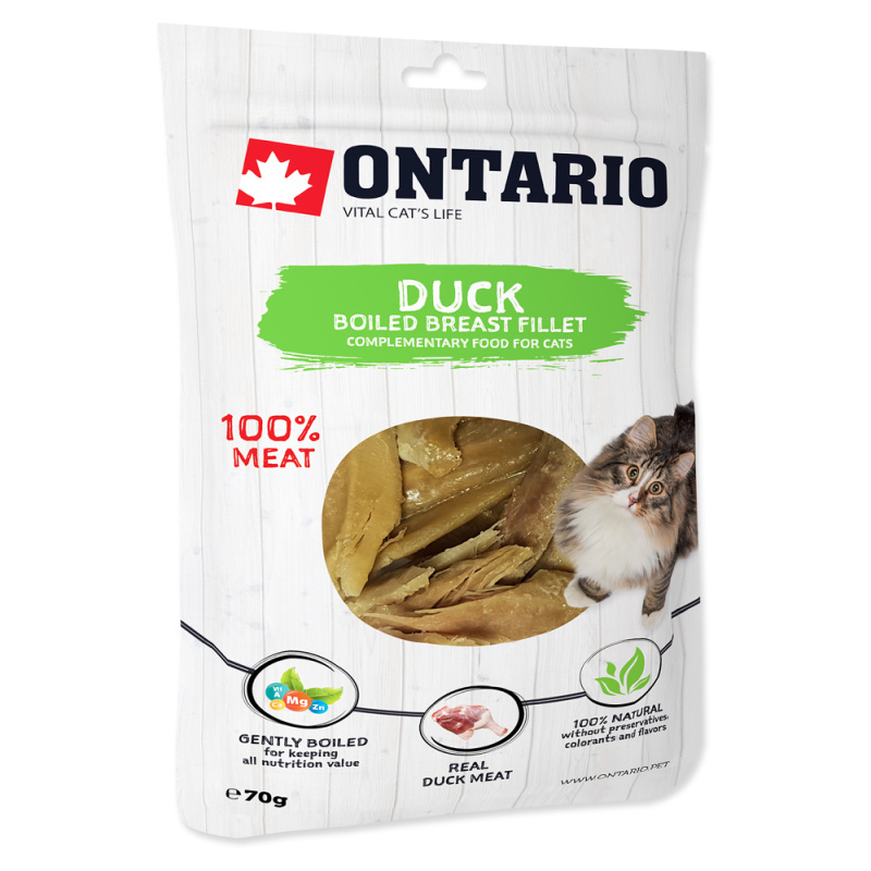 Pochoutka ONTARIO vařené kachní prsní plátky 70 g
