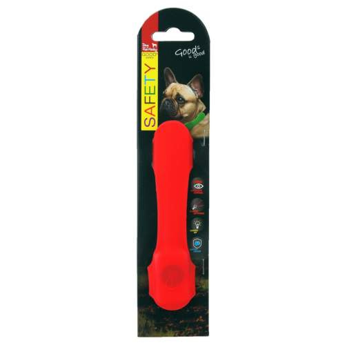 Návlek DOG FANTASY LED svítící červený 1 ks