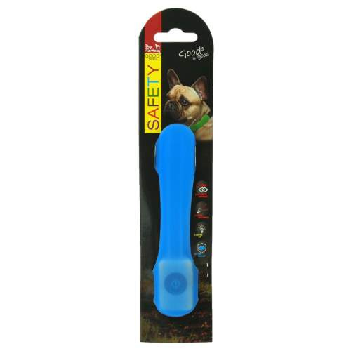 Návlek DOG FANTASY LED svítící modrý 1 ks