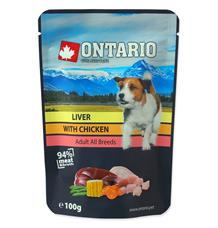 Kapsička ONTARIO Dog Liver with Chicken in Broth 100 g