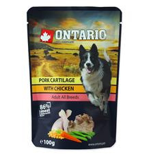 Kapsička ONTARIO Dog Pork Cartilage with Chicken in Broth 100 g