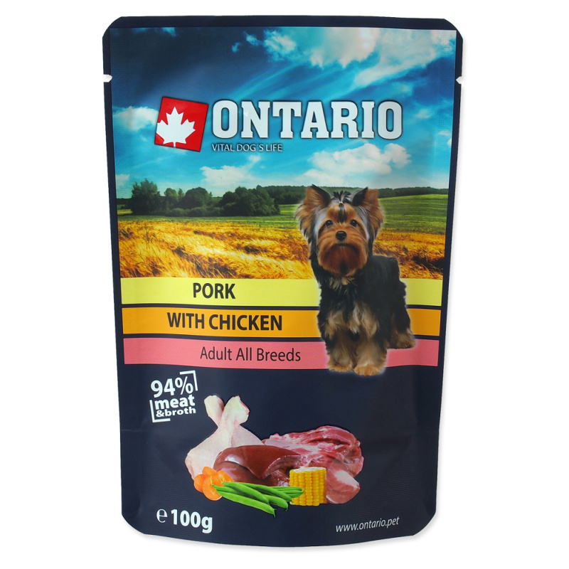 Kapsička ONTARIO Dog Pork with Chicken in Broth 100 g