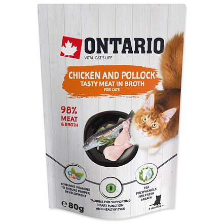 Kapsička ONTARIO Cat Chicken and Codfish in Broth 80 g