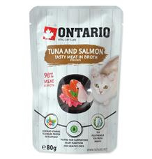 Kapsička ONTARIO Cat Tuna and Salmon in Broth 80 g
