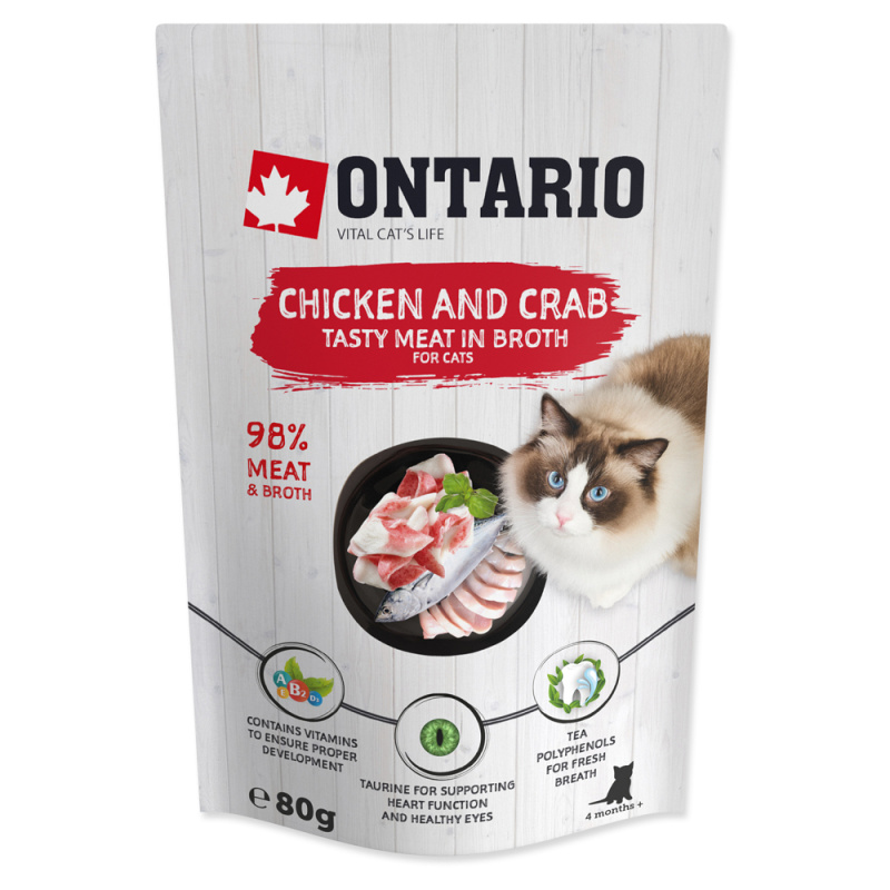 Kapsička ONTARIO Cat Chicken and Crab in Broth 80 g