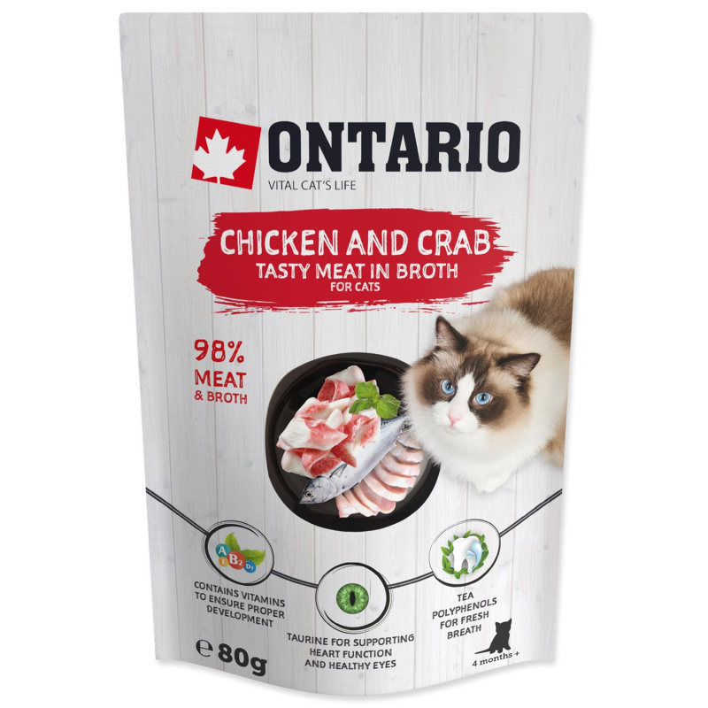 Kapsička ONTARIO Cat Chicken and Crab in Broth 80 g