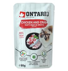 Kapsička ONTARIO Cat Chicken and Crab in Broth 80 g