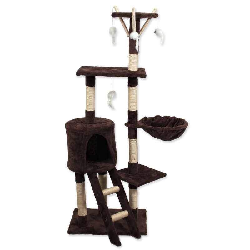 Odpočívadlo MAGIC CAT Mia s hračkami hnědé 140 cm 1 ks