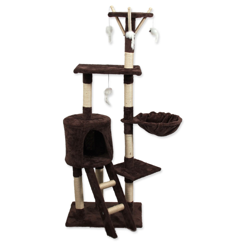 Odpočívadlo MAGIC CAT Mia s hračkami hnědé 140 cm 1 ks