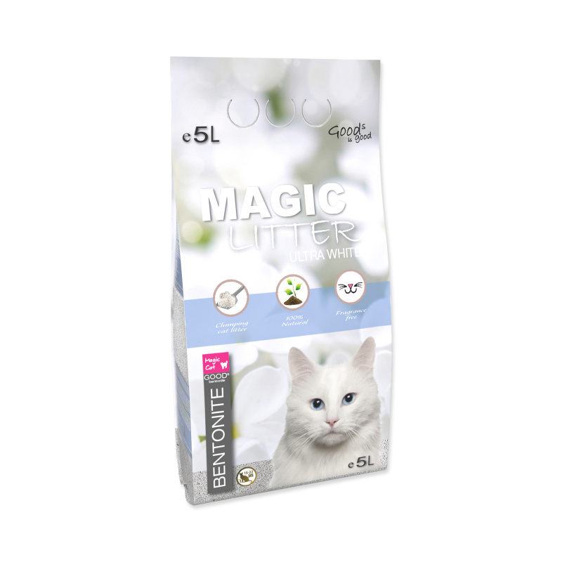 Kočkolit MAGIC LITTER Bentonite Ultra White 5 l