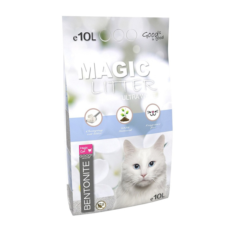 Kočkolit MAGIC LITTER Bentonite Ultra White 10 l