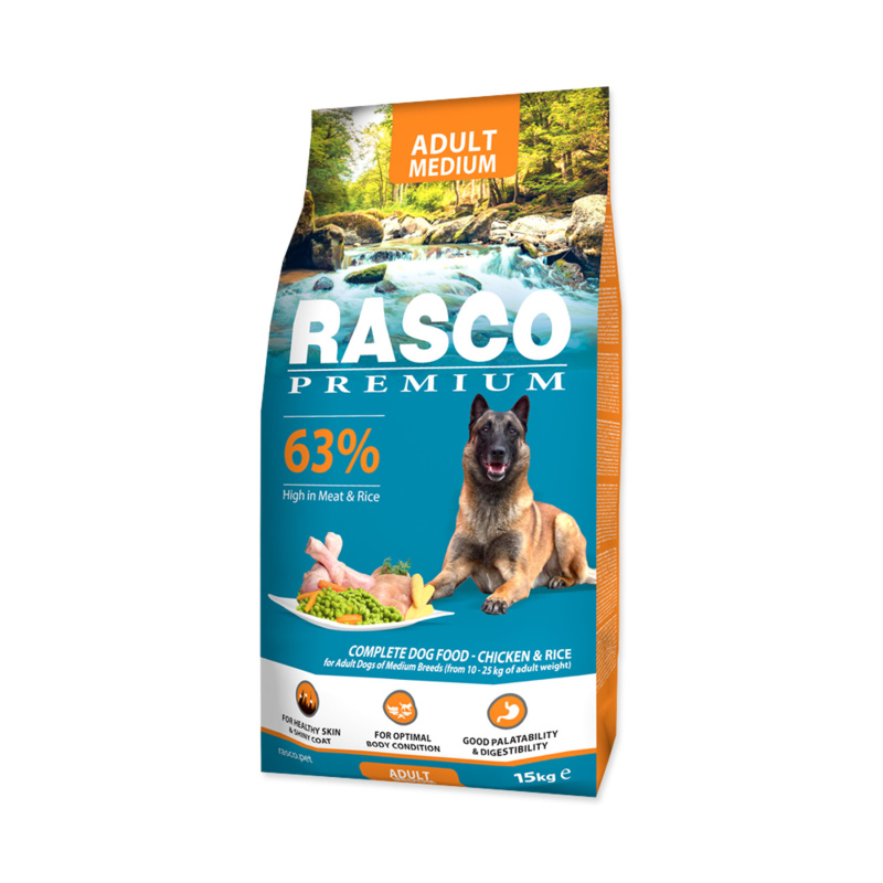 RASCO Premium Adult Medium  15 kg+pochoutka 230g ZDARMA